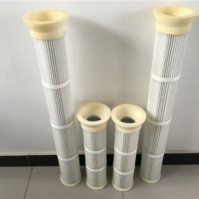 PU蓋覆膜濾筒 頂裝式脈沖褶式濾筒 