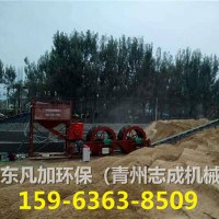 海沙淡化機械生產線加水輪式洗砂機現(xiàn)場指導安裝