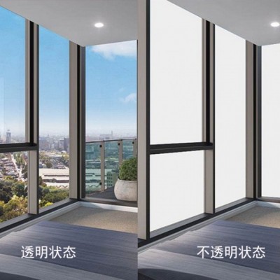 智能隱私調(diào)光玻璃膜通電透明霧化玻