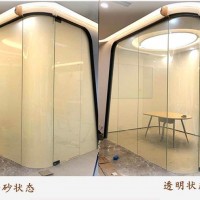 酒店智能調(diào)光玻璃 超高透通電玻璃 5+5弧形霧化玻璃